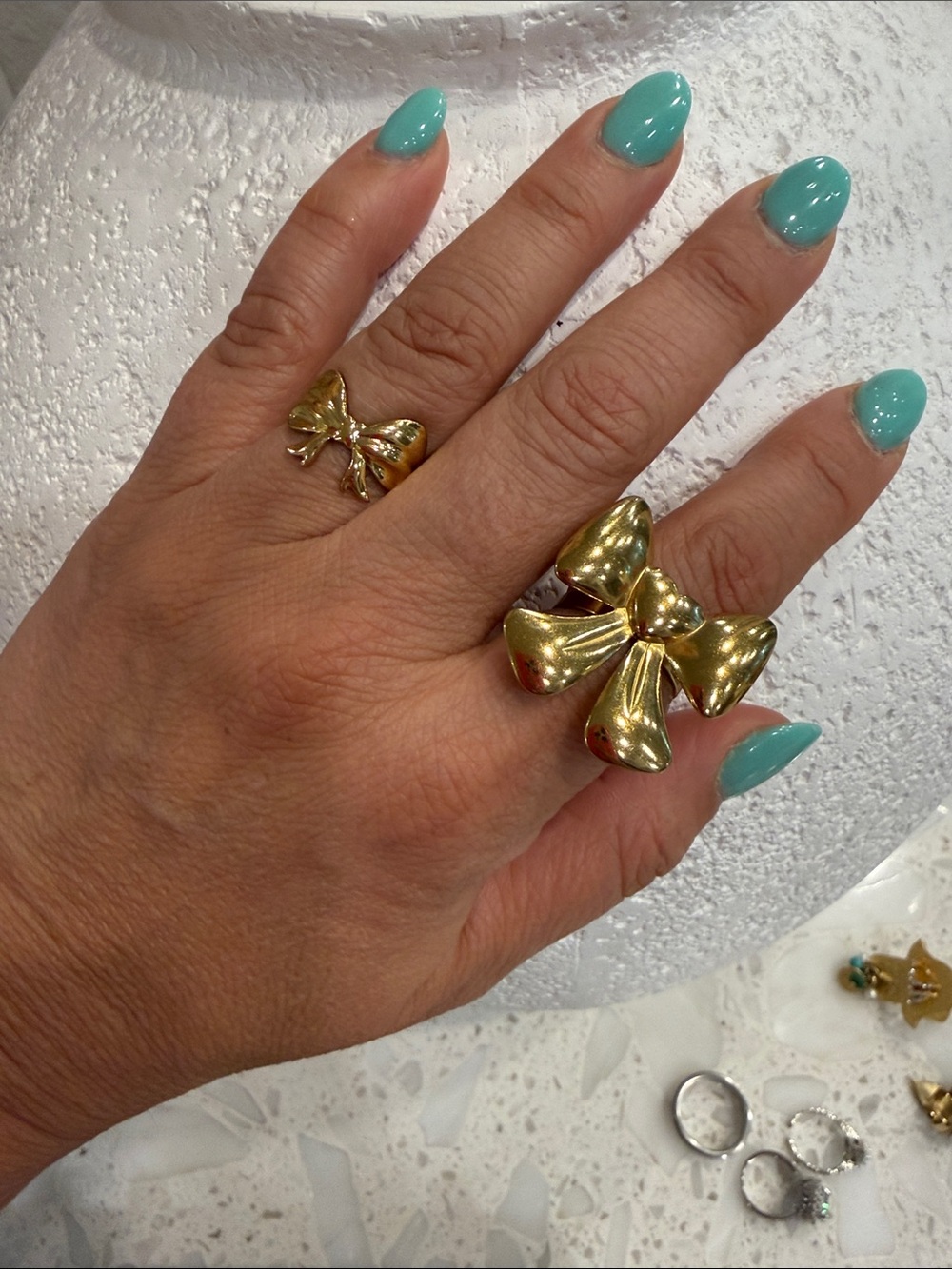 Gold Bow Statement Rings- Women Jewelry